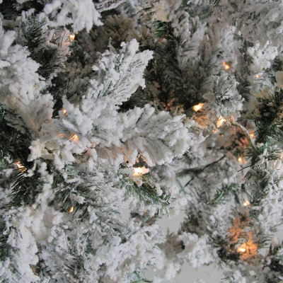 Northlight 12' Pre-Lit Heavily Flocked Pine Medium Artificial Christmas Tree - Clear Lights 3 Northlight 12' Pre-Lit Heavily Flocked Pine Medium Artificial Christmas Tree - Clear Lights