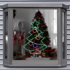 Northlight 28" LED Lighted Christmas Tree With Ornaments Window Silhouette -Christmas Decorations Store GUEST 01d63802 1a0c 41ac 909e fb8ab91c56b9