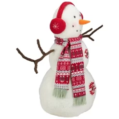 Northlight Plush Snowman With Button Snowflakes And Earmuffs Christmas Decoration - 21.5" - -Christmas Decorations Store GUEST 01dba3b1 ae2e 4d58 a5e8 2f733b1ec3c8