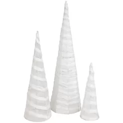 Northlight Glittered Cone Tree Christmas Decoration - 23.5 - White And Silver - Set Of 3 -Christmas Decorations Store GUEST 021d88cb d97f 4e96 b57c 3997071ff1df