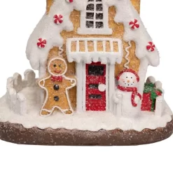 Northlight Snowy Gingerbread Peppermint House With Snowman Christmas Decoration - 11" -Christmas Decorations Store GUEST 0454a9c7 6c6d 4827 b1d0 ea72cb54a6a3