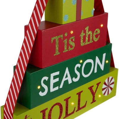 Northlight Lighted "Tis The Season To Be Jolly" Christmas Decoration - 11.75" 7 Northlight Lighted "Tis The Season To Be Jolly" Christmas Decoration - 11.75" - Image 5