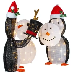 Northlight LED Lighted Penguins Building Snowman Outdoor Christmas Decoration - 35" - Set Of 3 -Christmas Decorations Store GUEST 073fdb56 f5fe 4990 9fba 0f3e86636c90