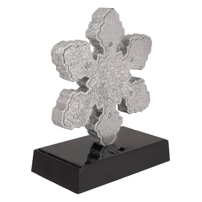 Northlight LED Lighted Glittered Snowflake Christmas Stocking Holder - 7" - Silver Finish 5 Northlight LED Lighted Glittered Snowflake Christmas Stocking Holder - 7" - Silver Finish - Image 3
