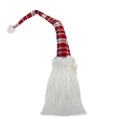 Northlight Plaid Hat Santa Claus Gnome Christmas Decoration - 29.5" - Red And White 4 Northlight Plaid Hat Santa Claus Gnome Christmas Decoration - 29.5" - Red And White - Image 2
