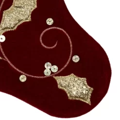 Northlight 20.5-Inch Velvet Gold And Maroon Etched Cuff Christmas Stocking -Christmas Decorations Store GUEST 082a97ad 210a 4524 9866 c078c8e19114