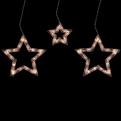 Northlight Star Shaped Icicle Christmas Lights - Clear - 9' White Wire - 6ct