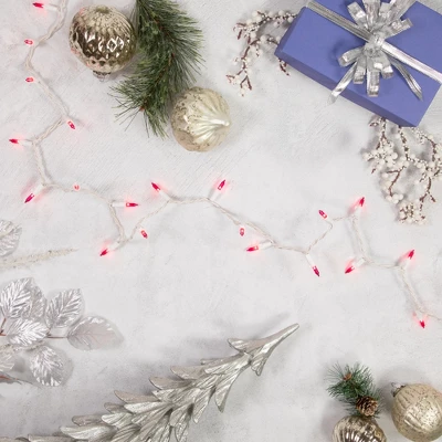 Northlight Mini Incandescent Christmas Lights - Pink - 10' White Wire - 50ct 4 Northlight Mini Incandescent Christmas Lights - Pink - 10' White Wire - 50ct - Image 2