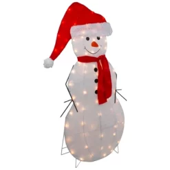 Northlight 42" Lighted 2D Chenille Snowman In Santa Hat Outdoor Christmas Decoration -Christmas Decorations Store GUEST 10494ffe 6c6f 457b b9c0 ec8df0954e71