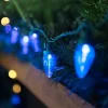 Northlight 25ct Blue LED C7 Christmas Lights - 17ft Green Wire