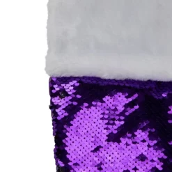 Northlight 23" Purple And Silver Reversible Sequined Christmas Stocking With Faux Fur Cuff -Christmas Decorations Store GUEST 17452759 fbeb 42b4 97fe 289ba1db712f