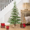 Northlight Pre-lit Christmas Tree With Pinecones And Burlap Base - 4' - Clear Lights