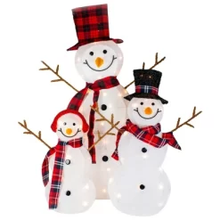 Northlight Lighted Tinsel Snowmen Family Christmas Outdoor Decorations - Clear Lights - Set Of 3 -Christmas Decorations Store GUEST 1822e551 f1c5 4f79 a8aa 66a32d1f56bf