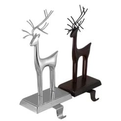 Northlight Set Of 2 Oil Rubbed Bronze And Silver Reindeer Christmas Stocking Holders -Christmas Decorations Store GUEST 1a4a4ceb a0d8 4fab 838e d1f0024c3e64