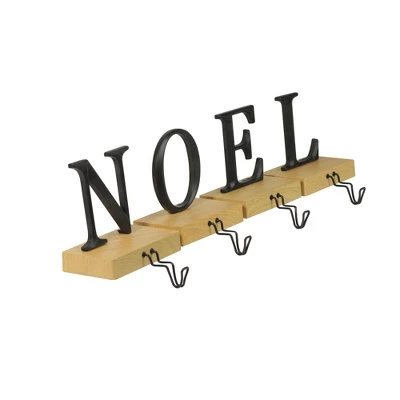 Northlight Metal Lettered "NOEL" Christmas Wooden Stocking Holders - 6" - Set Of 4 3 Northlight Metal Lettered "NOEL" Christmas Wooden Stocking Holders - 6" - Set Of 4