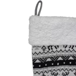 Northlight 21" Black, Gray And White Rustic Lodge Knit Christmas Stocking With High Pile Fleece Cuff -Christmas Decorations Store GUEST 1ca784df e386 4656 9c53 291623230369
