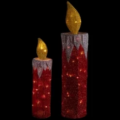 Northlight LED Lighted Candles Outdoor Christmas Decorations - 22.75" - Red - Set Of 2 -Christmas Decorations Store GUEST 1ddd746f 9b99 423d b751 df269f866da7