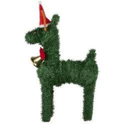 Northlight Reindeer With Santa Hat, Bell And Bow Artificial Pine Christmas Decoration - 16" -Christmas Decorations Store GUEST 1f1fc3f1 d304 4ae7 9925 c568a0b573c5