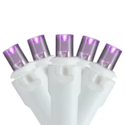 Northlight 100 Count Purple LED Wide Angle Icicle Christmas Lights, 5.5 Ft White Wire