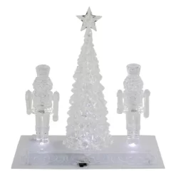 Northlight LED Lighted Icy Crystal Nutcracker And Christmas Tree Decoration - 9" - White Lights -Christmas Decorations Store GUEST 20457538 56ee 478b 9ace e75b39c39131