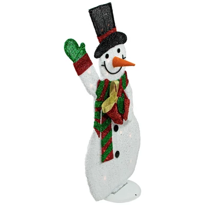 Northlight Lighted Waving Snowman Outdoor Christmas Decoration - 32" - Clear Lights 4 Northlight Lighted Waving Snowman Outdoor Christmas Decoration - 32" - Clear Lights - Image 2
