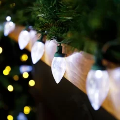 Northlight 25ct LED C9 Christmas String Lights Pure White - 16' Green Wire