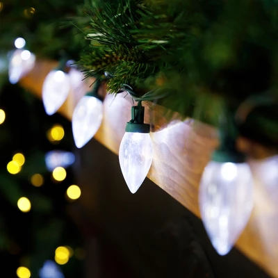 Northlight 25ct LED C9 Christmas String Lights Pure White - 16' Green Wire 3 Northlight 25ct LED C9 Christmas String Lights Pure White - 16' Green Wire