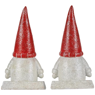 Northlight Glittered Gnome Christmas Stocking Holders - 8.25" - Set Of 2 7 Northlight Glittered Gnome Christmas Stocking Holders - 8.25" - Set Of 2 - Image 5