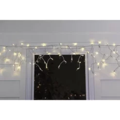 Northlight 100ct LED Wide Angle Icicle Christmas Lights Warm White - 5.5' White Wire