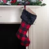 Northlight 21.5" Red And Black Plaid With Dots And Faux Fur Cuff Christmas Stocking -Christmas Decorations Store GUEST 25f4a44e 573e 4e1d 85f5 738c2c920a5d
