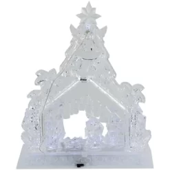Northlight LED Lighted Nativity Scene In Stable Acrylic Christmas Decoration - 10.75" -Christmas Decorations Store GUEST 2b8ffa8e 6033 45b3 a60e ef47e2769569