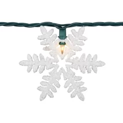 Northlight 10-Count White Glittered Snowflake Christmas Light Set, 6ft Green Wire -Christmas Decorations Store GUEST 2d84a416 828b 435d a8b3 caf0f2964b0f