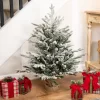 Northlight Real Touch™ Pre-Lit B/O Tamarack Pine Artificial Christmas Tree With Burlap - 3' Warm White LED