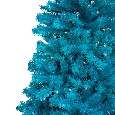 Northlight Pre-Lit Medium Pine Artificial Christmas Tree - 6' - Turquoise - Clear Lights 4 Northlight Pre-Lit Medium Pine Artificial Christmas Tree - 6' - Turquoise - Clear Lights - Image 2