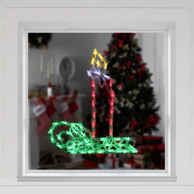 Northlight LED Lighted Candle Christmas Window Silhouette - 17.5" - Multicolor Lights 4 Northlight LED Lighted Candle Christmas Window Silhouette - 17.5" - Multicolor Lights - Image 2