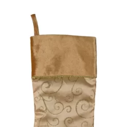 Northlight 20.5" Gold Glittered Swirl Christmas Stocking With Velveteen Cuff -Christmas Decorations Store GUEST 30c352a9 3242 4886 bc78 ec93a95c225b