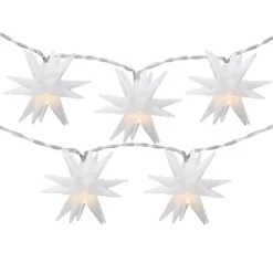 Northlight 10-Count LED White Star Christmas Fairy Lights, 5.25ft, Copper Wire