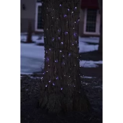 Northlight Net Style LED Tree Trunk Wrap Christmas Lights - 2' X 8' - Blue - Brown Wire