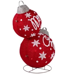 Northlight Lighted Stacked Ornament Balls Outdoor Christmas Decoration - 35" - Warm White LED -Christmas Decorations Store GUEST 3499f0b8 4dce 4fef 843d 9dbc2a47ae59