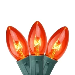 Northlight Transparent C9 Christmas String Lights - Orange - 24' Green Wire - 25ct