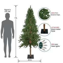 Northlight Pre-Lit Medium Alpine Artificial Christmas Tree - 7' - Clear Lights