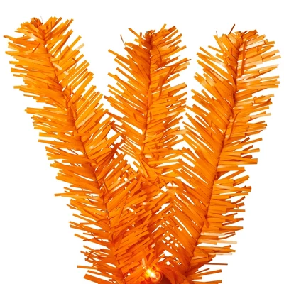 Northlight Pre-Lit Medium Artificial Pine Christmas Tree - 3' - Orange - Clear Lights 7 Northlight Pre-Lit Medium Artificial Pine Christmas Tree - 3' - Orange - Clear Lights - Image 5