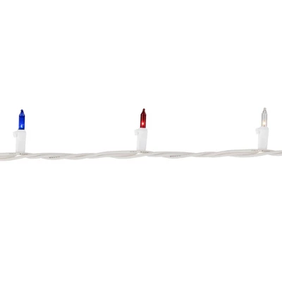 Northlight Patriotic Mini Christmas Light Set - 20' White Wire - 100ct 4 Northlight Patriotic Mini Christmas Light Set - 20' White Wire - 100ct - Image 2