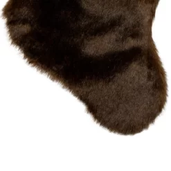 Northlight Mink Faux Fur Christmas Stocking With Pom Poms - 20.5" - Brown -Christmas Decorations Store GUEST 3b9099b3 cc7c 44e5 b54d ab3f9fe96093
