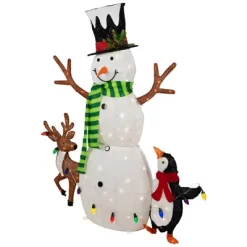 Northlight 3D LED Lighted Snowman And Penguin Outdoor Christmas Decoration - 48" - Warm White -Christmas Decorations Store GUEST 3c660317 483f 4251 9c3d a3e21a92a9c7