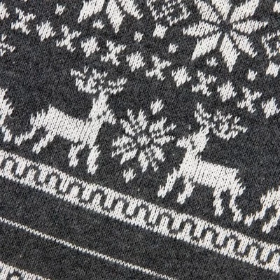 Northlight 19" Gray And White Reindeer And Snowflake Knit Christmas Stocking With Faux Fur Cuff 5 Northlight 19" Gray And White Reindeer And Snowflake Knit Christmas Stocking With Faux Fur Cuff - Image 3