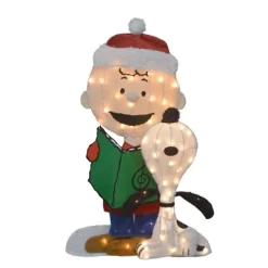 Northlight LED Lighted Peanuts Charlie Brown And Snoopy Caroling Outdoor Christmas Decoration - 32"