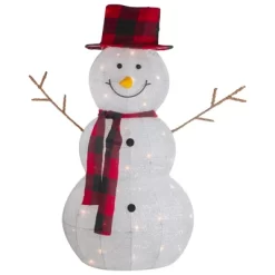 Northlight Lighted Tinsel Snowmen Family Christmas Yard Decorations - Clear Lights - Set Of 2 -Christmas Decorations Store GUEST 42f43a12 ef4d 405e ad1b 5a64d9d826ce