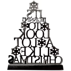 Northlight "It's Beginning To Look A Lot Like Christmas" Metal Tree Stocking Holder - 6.5" -Christmas Decorations Store GUEST 4477a55c 38ff 43b8 9e34 1d0367f068ac
