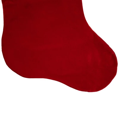 Northlight Velveteen Santa Claus Belt Buckle Commercial Christmas Stocking - 48" - Red And White 5 Northlight Velveteen Santa Claus Belt Buckle Commercial Christmas Stocking - 48" - Red And White - Image 3